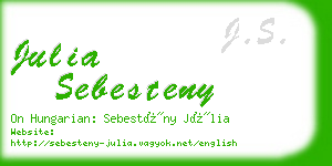 julia sebesteny business card